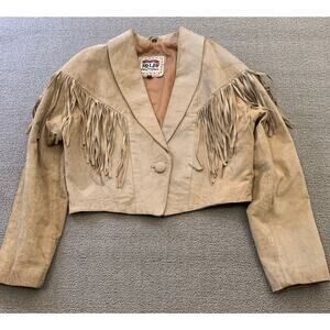 Vintage ADLER Women's Medium Suede Fringe Cropped Jacket